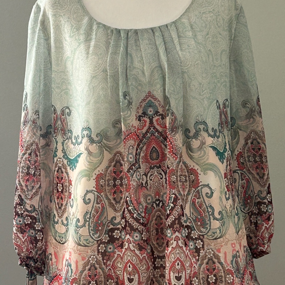 Dressbarn Multicolor Paisley Blouse - Picture 2 of 8